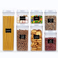 6/7/8 Pieces Rectangle Crisper Stackable Pantry Organizer BPA Free Clear Cereal Pasta Kitchen Airtight Food Storage Container