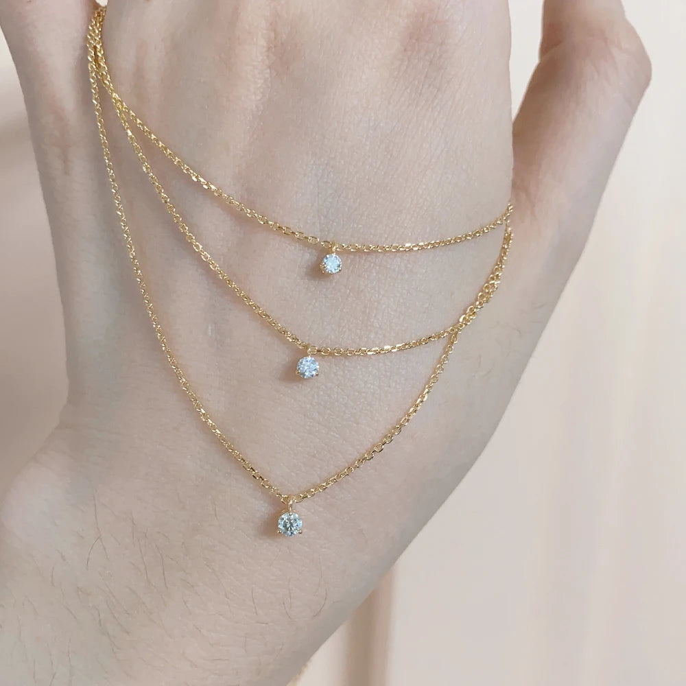 NEW Design  925  Sterling Silver Necklace 18k  Gold Plated Necklace Moissanite  Necklace Jewelry for Women Fine Jewelry