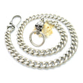 Fashion Custom Stainless Steel Jewelry Punk Cuban Chain Necklace with Skull Clasp for Mens Necklaces