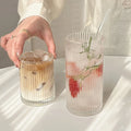 MSH Wholesale Stripe Design American Style 250ml 350ml Glass Cold Coffee Cups