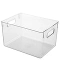 Clear PET Plastic Pantry Organizer Bins 6 PCS Food Storage Handle Anti-Slip Bottom for Refrigerator Freezer Organization BPA
