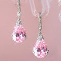 Huitan Hot Noble Royal Style Wedding Bohemia Drop Earrings for Women Sparkling Pear Cut Diamond Imitate Engagement Earrings