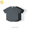 Custom Regular Fit O-Neck Solid Eco-Friendly Breathable Anti-Pilling 36%Cotton 28%Polyester Short Sleeve Blank Wholesale Curved