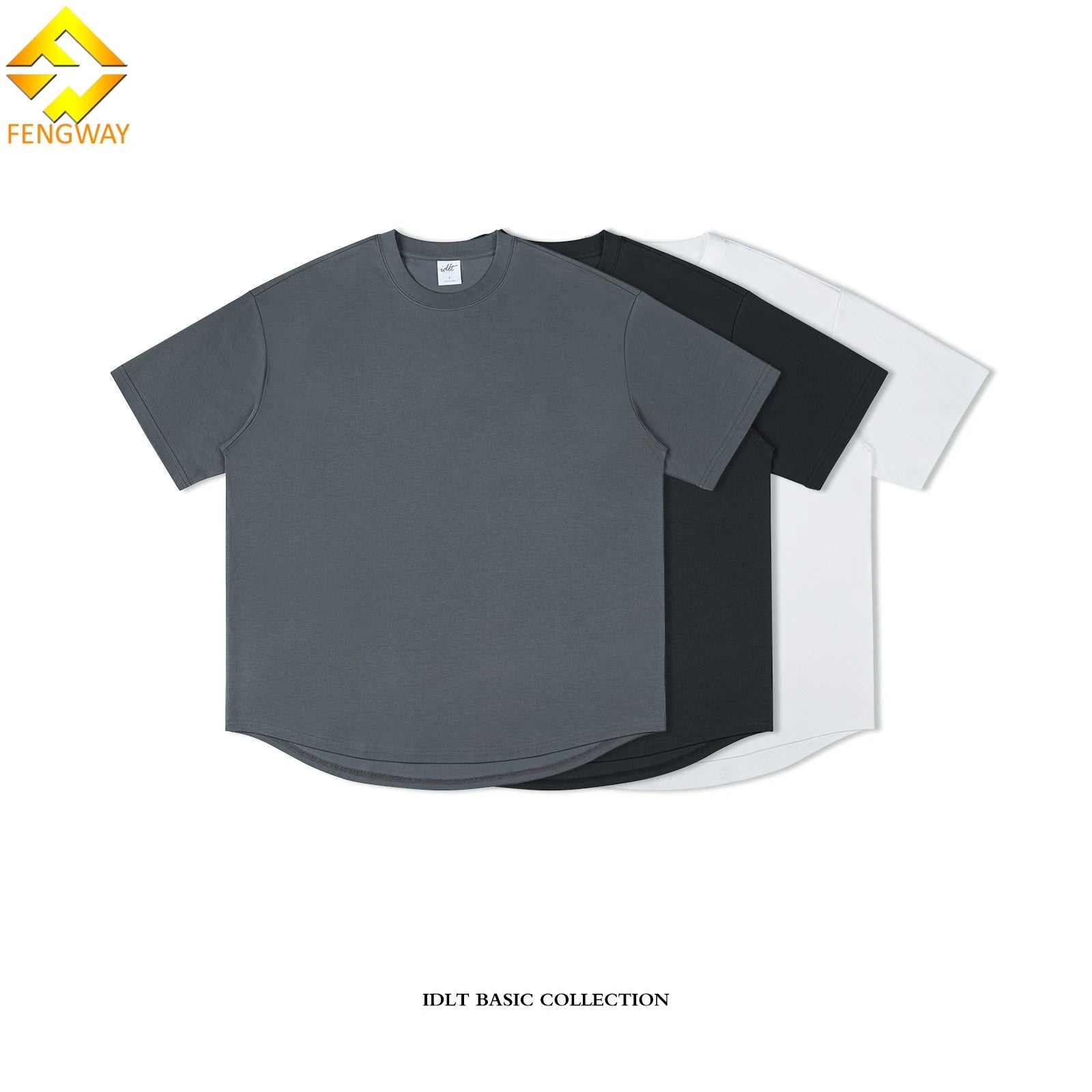 Custom Regular Fit O-Neck Solid Eco-Friendly Breathable Anti-Pilling 36%Cotton 28%Polyester Short Sleeve Blank Wholesale Curved