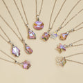 Rinhoo Multicolored Crystal Necklace for Women Geometric Heart Pendants Necklaces Jewelry Wedding Party Gift Collares