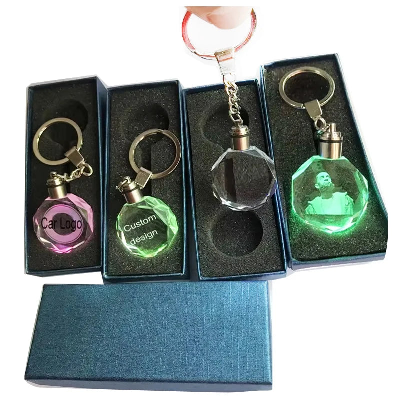 Hotsale Led Beaded Crystal Key Chain Acrylic Blanks Sublimation Crystal Keychains for Small Gifts