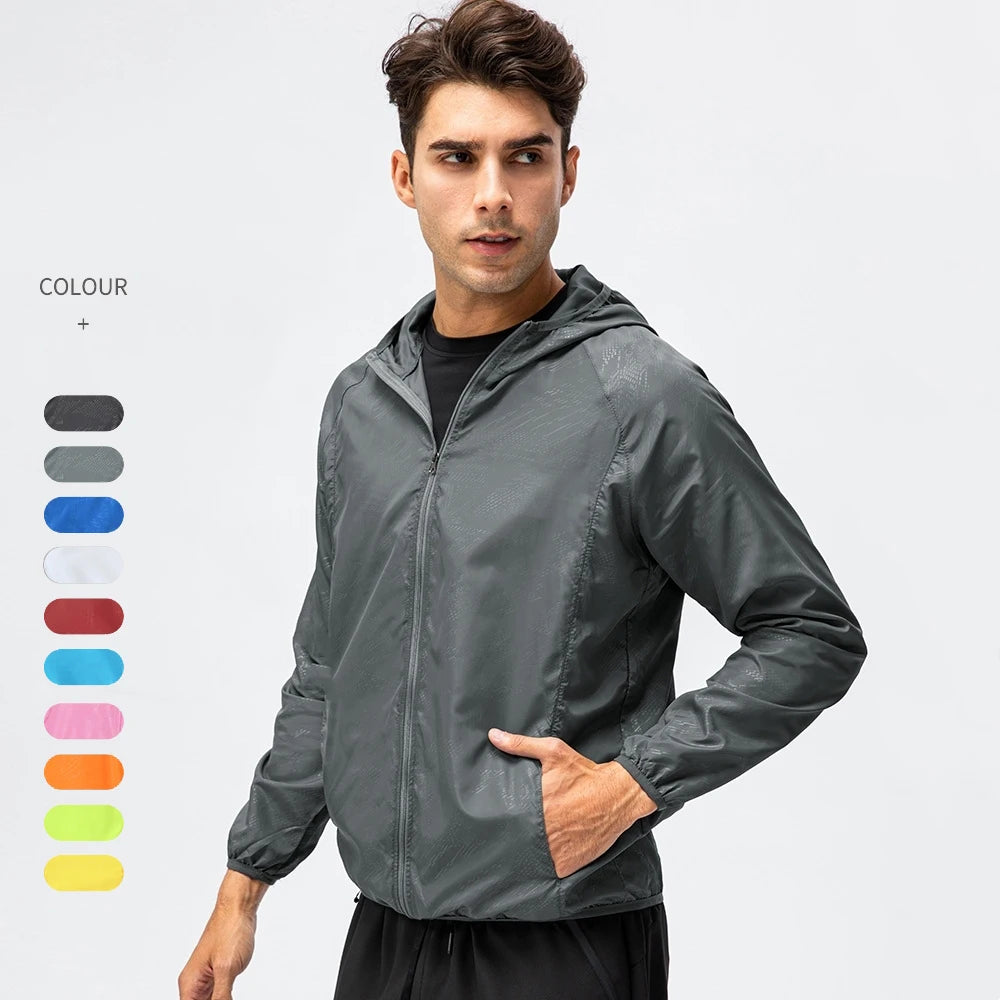 Unisex Running Cycling Jackets Men's Waterproof Hooded Packable Windbreaker Lightweight Rain Windproof Quick Dry Bike Raincoat