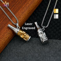 New Fashion Stainless Steel Skull Design Bottle Pendant Necklace 2 Colors Engraved with Gold Plating