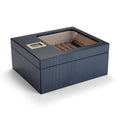 CIGARLOONG  Large Capacity High Window Perspective Cedar Wood Cigar Humidor With Hygrometer