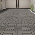 Wooden 3D Embossed Deck Tiles Waterproof WPC DIY Flooring Exterior Usage Deep Wood Grain Composite Interlocking Tiles