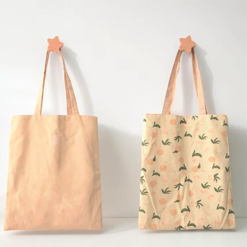 Custom Logo Eco-Friendly Canvas Shopping Tote Bag Reusable Cotton Bag with Printing Pattern Daily Use for Promotion Gift