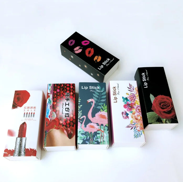 New Custom  DIY Lip Balm Carton Lipstick Box Folding Cosmetic Drawer Box