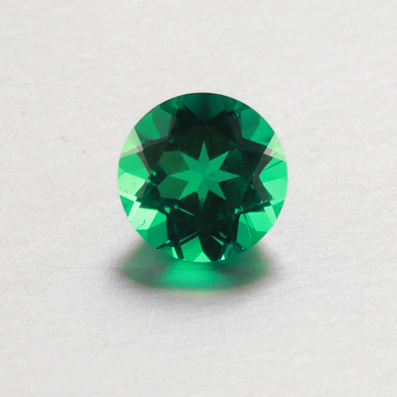 Starsgem Columbia Green Hydrothermal Type Emerald 6.5 mm Round Gemstone Jewelry Gemstone Lab Diamond
