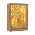 Laser Cutting Crafts Ballet Art Paper-cut LED Bedside Night Light Home Wall Art Decoration Frame Picture