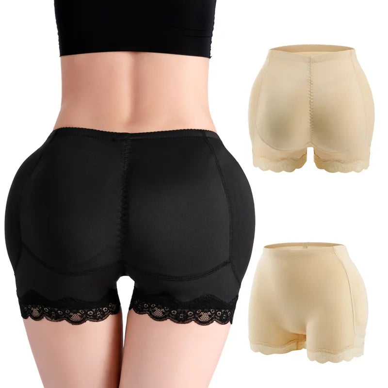 Plump Crotch Leggings Lifting Pants Lace Side Strap Hip Pad Waist Girdle Belly Body Shaping Panties