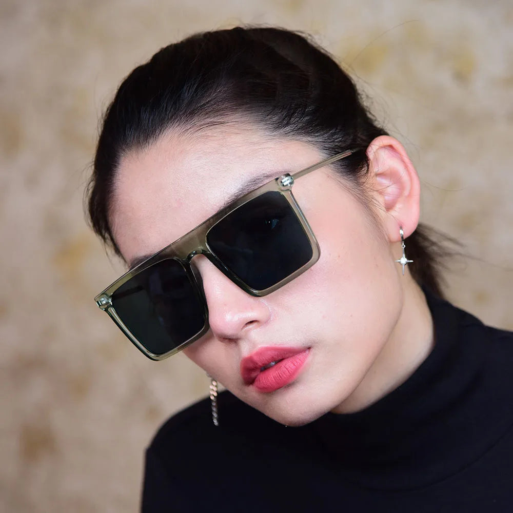 VIFF HP20190 Fashion Wholesale Eyewear Women Square Sunglasses Vendors Customize Fashion Flat Top Sunglasses