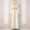 Middle East Modern Embroidered Pearl White Soft Abaya Latest Styles From Dubai Traditional Muslim Clothing and Accessories