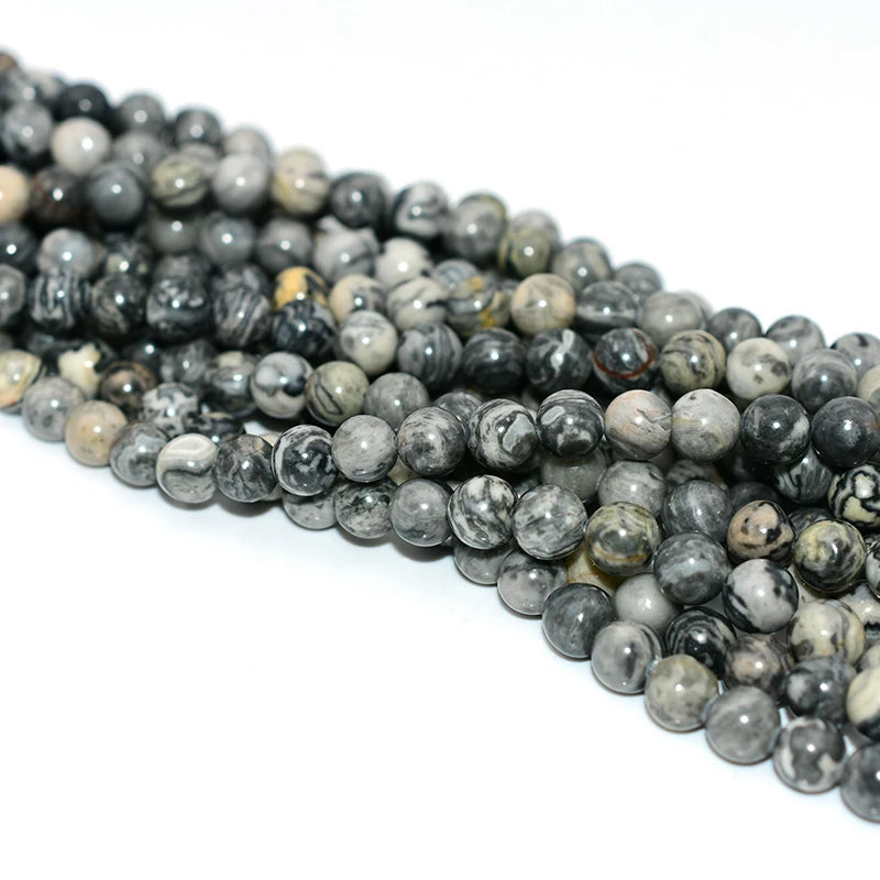Wholesale 4/6/8/10/12mm Natural Map Jasper Loose Gemstone Beads for DIY Jewelry