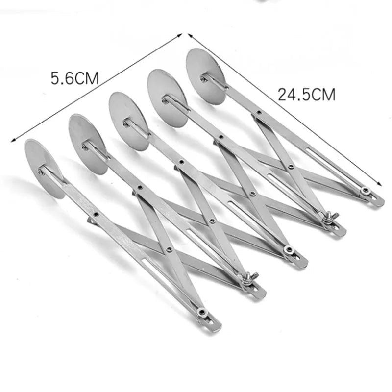 Wholesale Disposable Silicone 3-7 Wheels Stainless Steel Expandable Adjustable Double Wheel Pizza Roller Cutter Bakery Tools