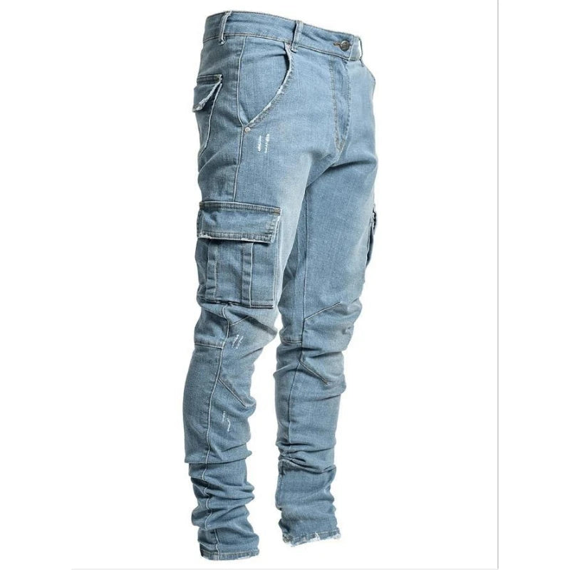 Fitspi High Elastic European American Wholesale Jeans Side Pocket Skinny Trousers Wholesale