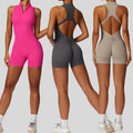 Women's Summer Sleeveless Yoga Jumpsuit Moisture Wicking Four-Way Stretch Lightweight Eco-Friendly Fitness Wear Soft Sports