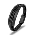 Handmade Customized Men Bracelet Fashion Jewelry Leather Stainless Steel Bracelet Bangles for Mens