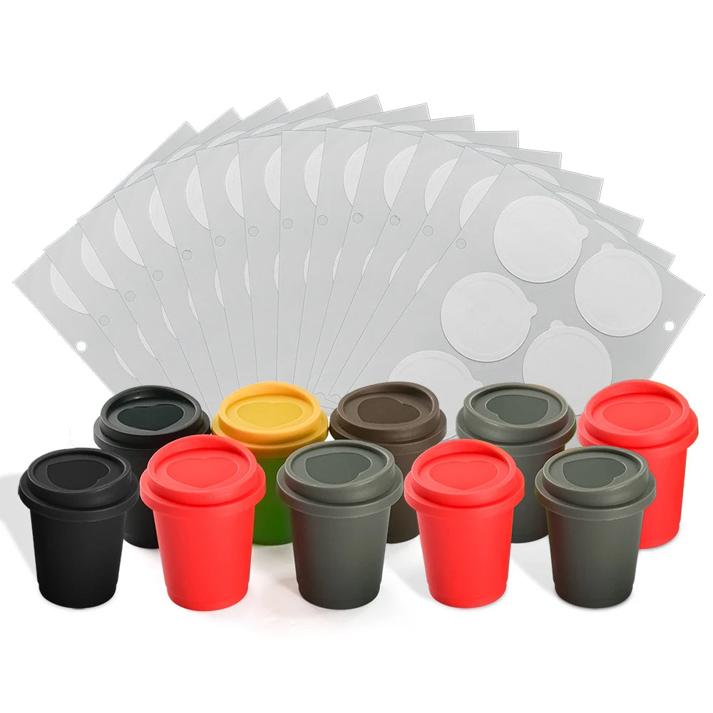 Wholesale 10g Plastic Freeze-Dried Coffee Cup 60PCS Aluminum Foil Lids Eco-Friendly Probiotics Storage Can Empty Tea Cup
