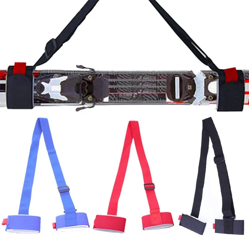 Wholesale Custom Logo EVA Rubber and Nylon Outdoor Sport Ski Binding Strap Popular Alpine Hook Loop Ski Strap