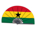 2022 Wholesale Custom Printed National Cuntry Flag Ghana Folding Bamboo Hand Held Fan