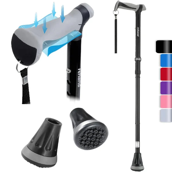 Rehand Adjustable Aluminum Folding Walking Canes-Multi-color Crutch Size (78-96cm) for Adults Elderly & Children