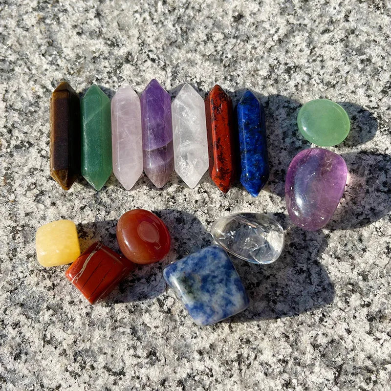 Creativity Fertility Aesthetic Healing Energy 7 Chakra Raw Stone Candle & Crystal Display Anxiety for Gift Set protection love