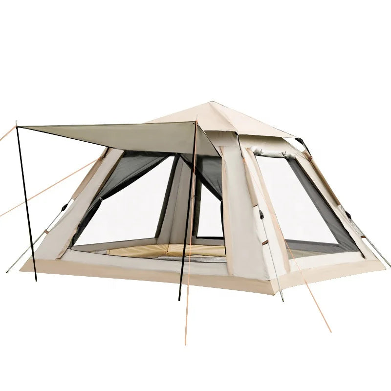 Family Camping Tent for 4 People Waterproof Oxford Fabric with One Bedroom Structure for Hiking Equipment