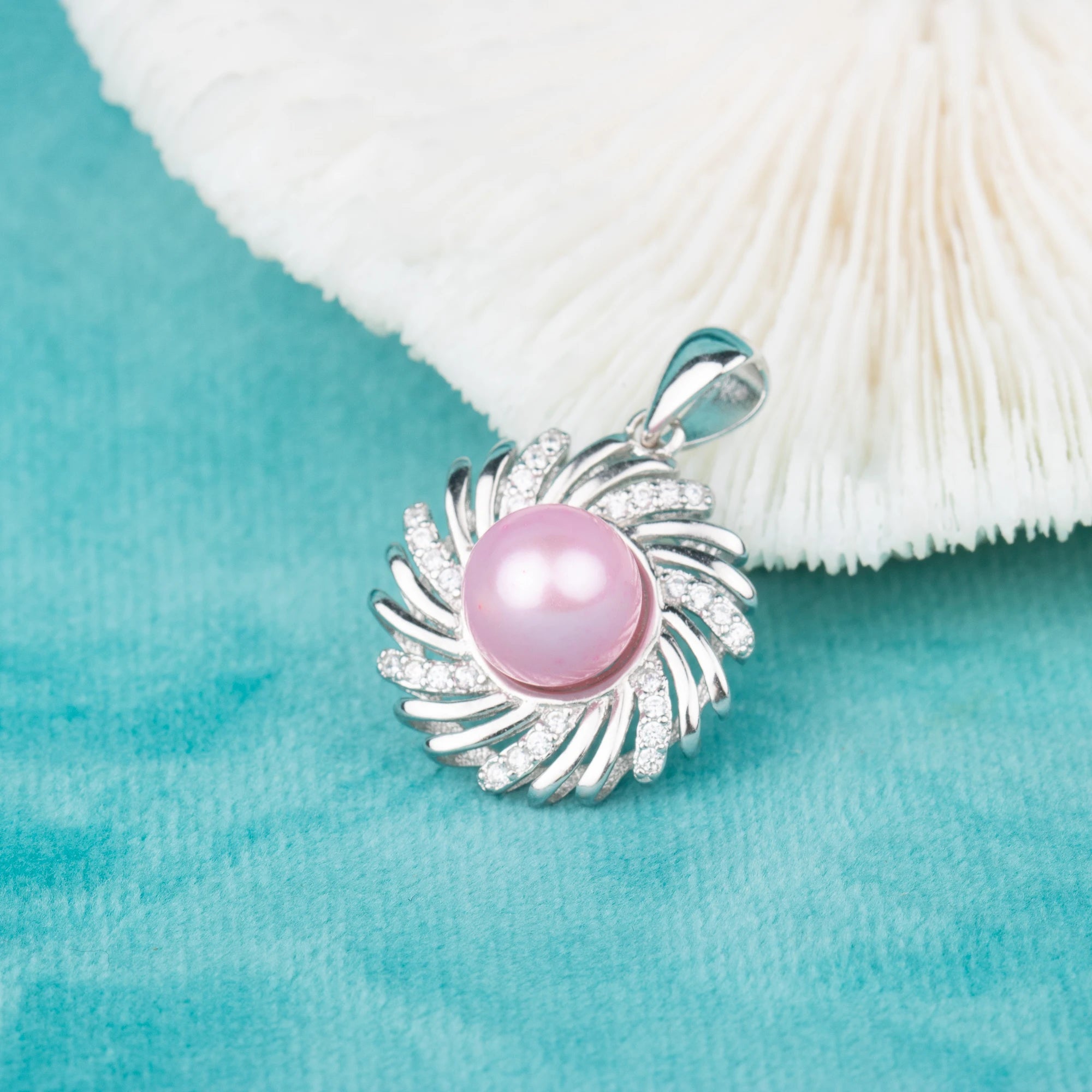 P010731 DIY 6-8mm Natural Freshwater Pearl Pendant Accessory 925 Sterling Silver Engagement Jewelry Necklace for Women