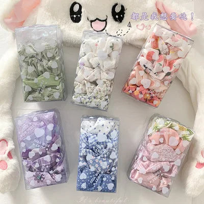 Fairy Accessories Lovely Super Cute Sweet Fruit Christmas Grid Floral Purple Elastic Hair Bands Wholesale Box Package Chouchou