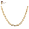 4.3mm 6.7mm FJ Fallon Fashion Jewelry Spiga Wheat Hammered Chain Plated in 14K Gold Brass Based Split