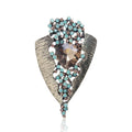 Retro Design Crystal Acrylic Leaf Jewelry Fashionable Brooch Pins for Children & Wedding Bag Decoration Accessories