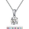RINNTIN BSN118 Korean Jewelry Supplies Making 925 Sterling Silver Birthstone Pendant Necklace for Women