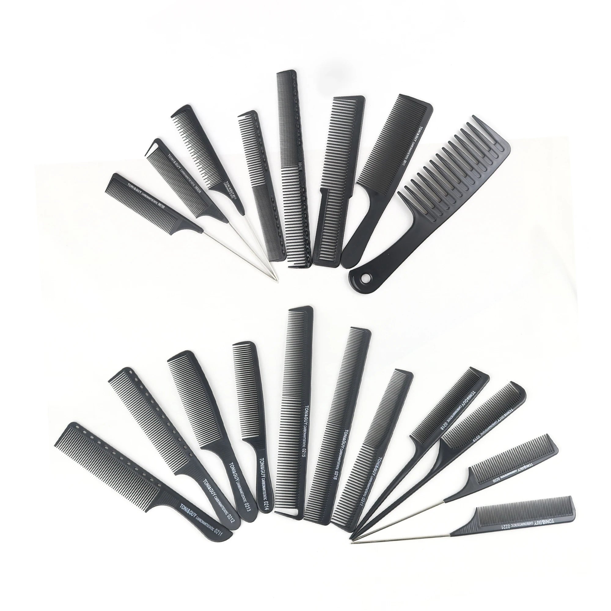 Wholesale JUEJIANG Brand S-122 Salon Use Black Plastic Common Comb Set  Special for Hair Stylists
