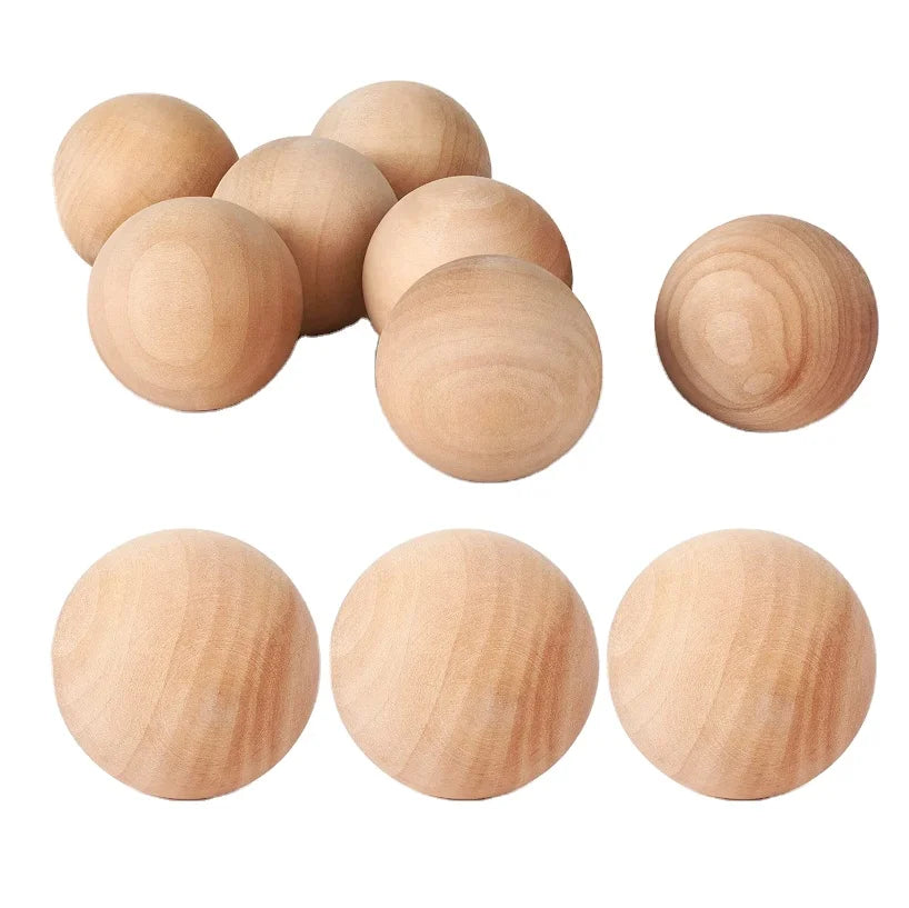 Tailai 2 Inch Wood Crafting Ball Unfinished Wooden Round Balls for DIY Art Craft Jewelry Making Building Design Projects