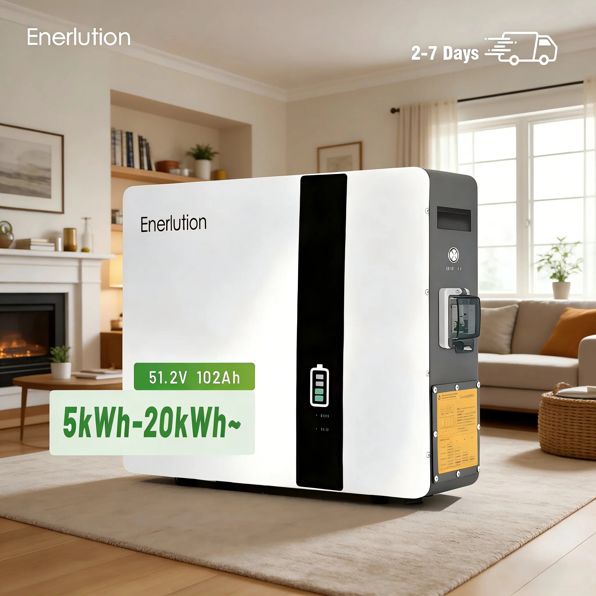 Enerlution EU Warehouse Stock 51.2V 100Ah Lithium Battery 5kWh Electricity Storage Battery 6000 Cycles for Home Energy Storage