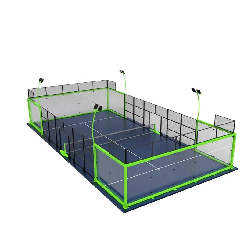 PW 2025 Custom Color Paddle High Quality Professional Panoramic Padel Tennis Court Equipment 20m*10m Hot Dip Galvanized 12mm