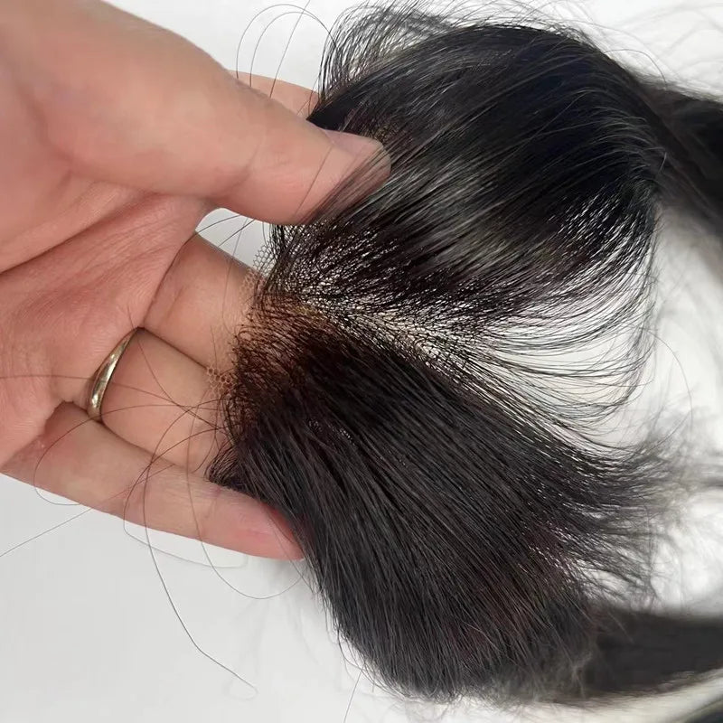 EMEDA Natural Looking Bleached Lace Hairline Hair Piece Toupee Men Wig Hair Men Toupees Human Hair Piece Stock