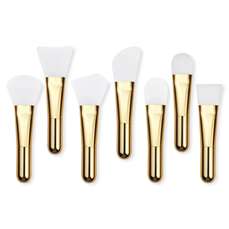 Electroplating Silicone Facial Mask Brush Beauty Not Easy to Deform Clay Mask Brush Beauty Tools Silicon Mask Brush Rose Gold