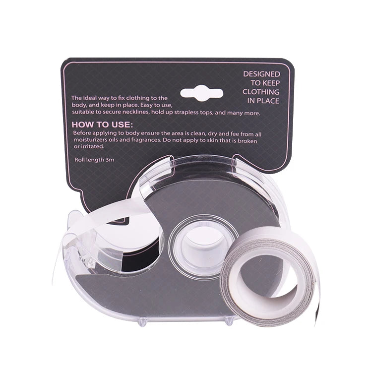 Invisible Double Side Transparent Silicone Clothing Tape Fashion Waterproof PET Clear Color Box Packaging Underwear Accessories