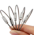 Wholesale Screw Lock Stainless Steel Cable Key Ring Keychain Wire Rope Key Ring