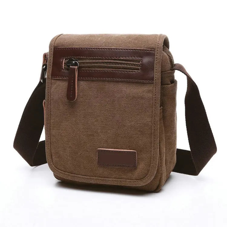 Custom Print Logo  Washed Vintage Cotton Canvas Side Sling Crossbody Luggage Travel Shoulder Messenger Bag for Men Women