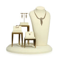 Jewelry Display Set Luxury showcase Tray PU Leather Earrings Ring Necklace Jewelry Display Tools