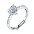 Hot Sale 1ct VVS GRA Certified Fashionable Heart Design 925 Sterling Silver Ring Hot Sale Moissanite Rings for Women