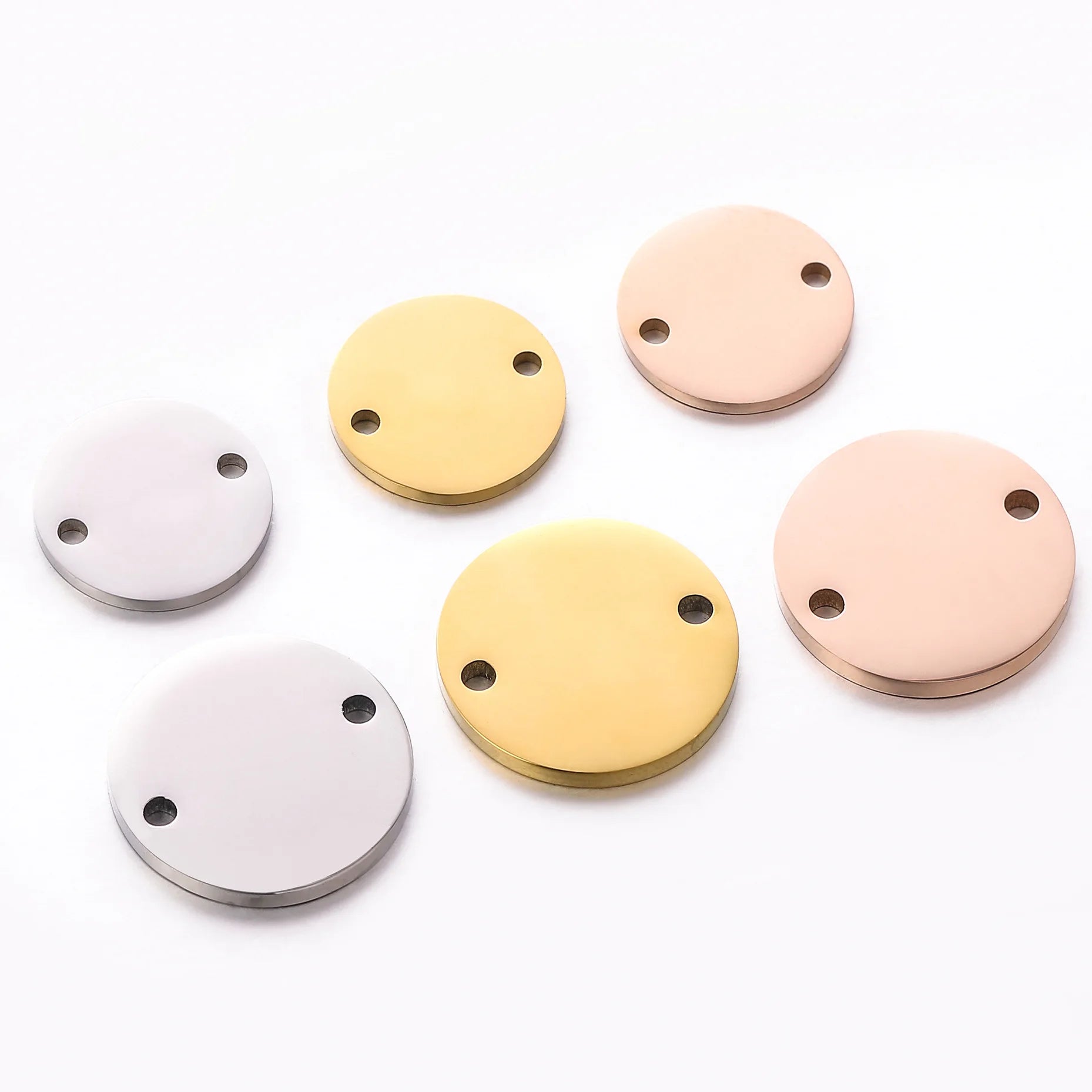 Manufacturer Stainless Steel Personalized Round Tag Engraving ID Blank Dog Tag for Keychain Tag Charm Earrings Necklace Pendant