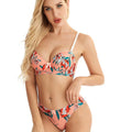 High Quality Best Seller Flower Printing Underwire Underwear Custom Cute Push up Breast Bra and Panty Nighty Set for Women
